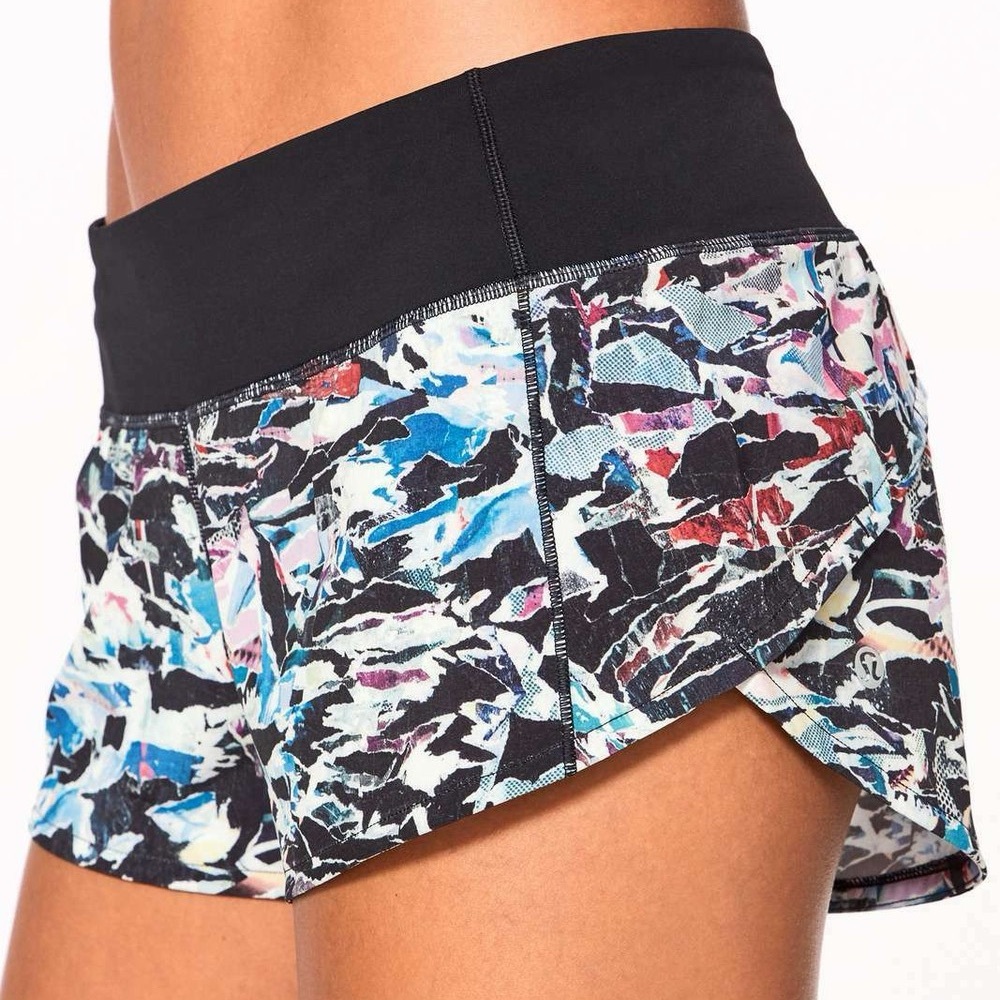 Lululemon Speed Up Short *4" Culture Clash Multi Black / Black - Size 6
